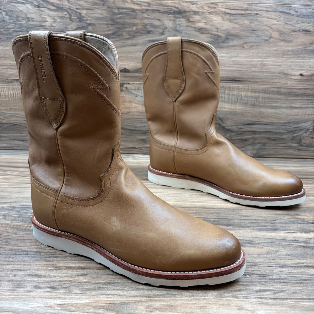 Tecovas The Knox Mens 12D Wedge Western 10.5" Wheat Farm Ranch Work Boots